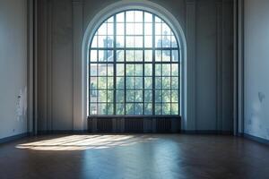 AI generated Empty interior with large window photo