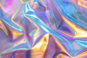 AI generated Iridescent metallic texture. photo