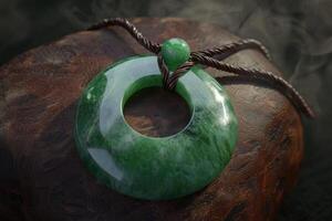 AI generated Jade pendant  a symbol of good luck  Jade pendant photo