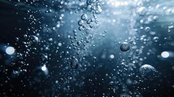 AI generated Water bubbles underwater background photo