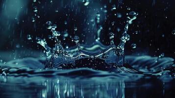 AI generated Water drop and splash photo