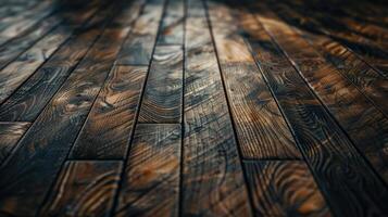 AI generated Loft wooden parquet flooring. Horizontal seamless wooden background. photo