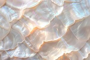 AI generated Close up of mother of pearl  background in pastel color. photo