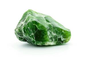 AI generated Jade stone on white background with clipping path. photo