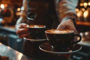 camarero servicio un café foto