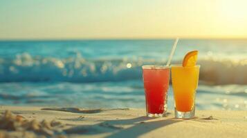 color of drink on the beach photo