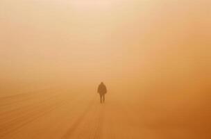 AI generated Person in sandstorm photo