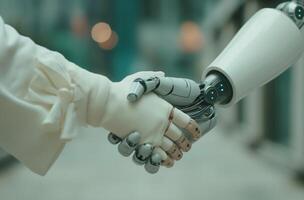 AI generated Robot handshake photo