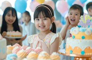 Joyful birthday party photo