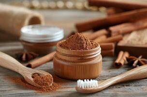 Cinnamon toothpaste close up photo