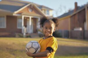 Aspiring young soccer player photo