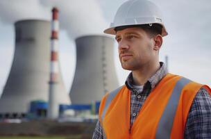 Engineer at nuclear power plant photo