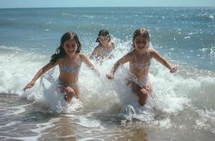 Having fun by the sea photo