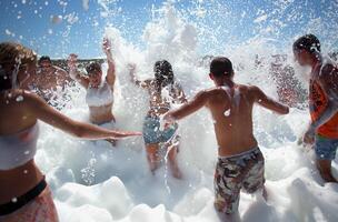 Summer foam party splash photo