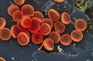 Close up of red blood cells photo