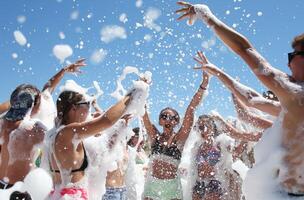 Daytime foam party fun photo