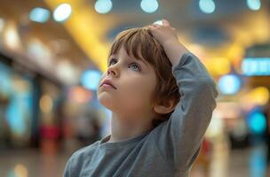 Young boy at shopping center photo