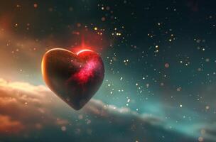 Shiny heart cosmic backdrop photo