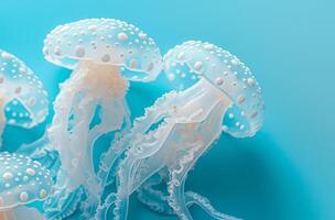 Jellyfish dance blue backdrop photo