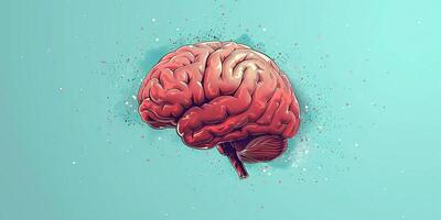 AI generated Illustration of human brain in creative concept for creative mind and intelligence photo