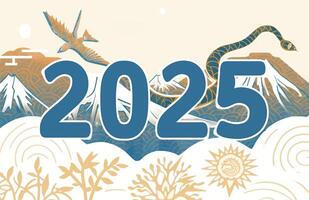 AI generated Illustration for cultural celebration of chinese new year 2025 snake zodiac symbol photo