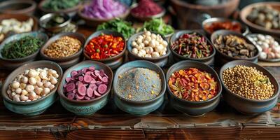 AI generated Theme of healthy and natural traditional Chinese medicine photo