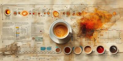 AI generated Background theme with coffee in modern style for cafe or home design photo