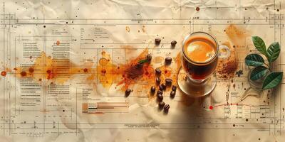 AI generated Background theme with coffee in modern style for cafe or home design photo