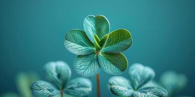 AI generated Clover plant is an Irish symbol of good luck for St. Patrick's Day photo