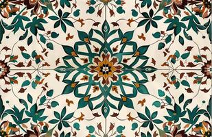 Colorful vintage surface with an old oriental pattern. The background is a texture that has a decorative value. For overlay or texture designs photo