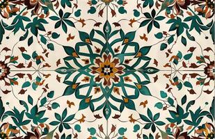 Colorful vintage surface with an old oriental pattern. The background is a texture that has a decorative value. For overlay or texture designs photo