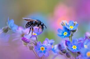 escarabajo insecto en el salvaje . Violeta carpintero abeja xilocopa violacea foto