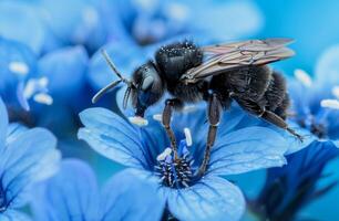 Beetle insect in the wild . Violet carpenter bee Xylocopa violacea photo