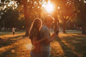 el tema es el problema de relaciones debido a teléfono inteligente adiccion y social redes foto