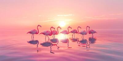 Bird Greater Flamingos Phoenicopterus ruber outdoors photo