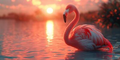 Bird Greater Flamingos Phoenicopterus ruber outdoors photo