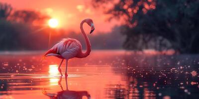 Bird Greater Flamingos Phoenicopterus ruber outdoors photo