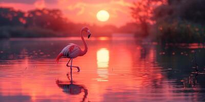 Bird Greater Flamingos Phoenicopterus ruber outdoors photo