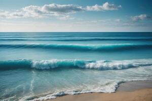 un ver de el Oceano desde encima con olas foto