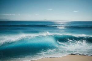 a view of the ocean from above with waves photo