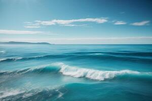 a view of the ocean from above with waves photo