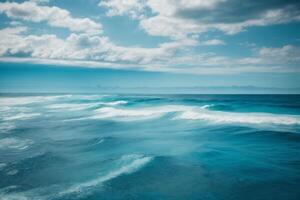 a view of the ocean from above with waves photo