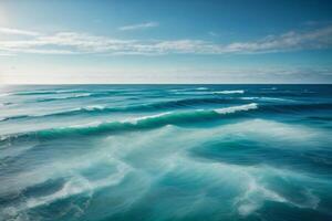 a view of the ocean from above with waves photo