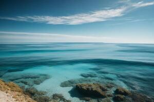 a view of the ocean from above with waves photo