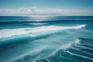 a view of the ocean from above with waves photo