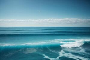 a view of the ocean from above with waves photo