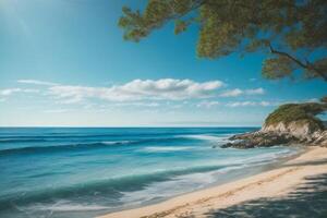 a view of the ocean from above with waves photo