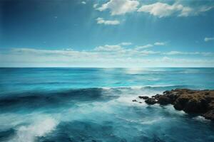 a view of the ocean from above with waves photo