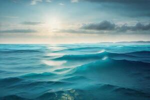 un ver de el Oceano desde encima con olas foto