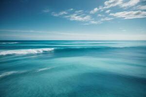 a view of the ocean from above with waves photo